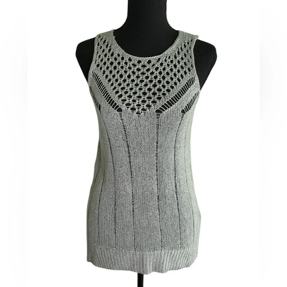 Michael Kors Knit Tank Top Sage Green Sleeveless Tunic Size S
